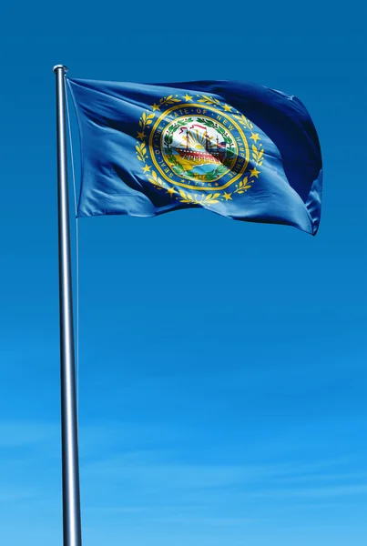 New Hampshire (USA) flag waving on the wind — Stock Photo, Image