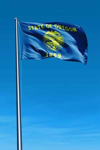 Oregon (usa) vlag zwaaien op de wind — Stockfoto