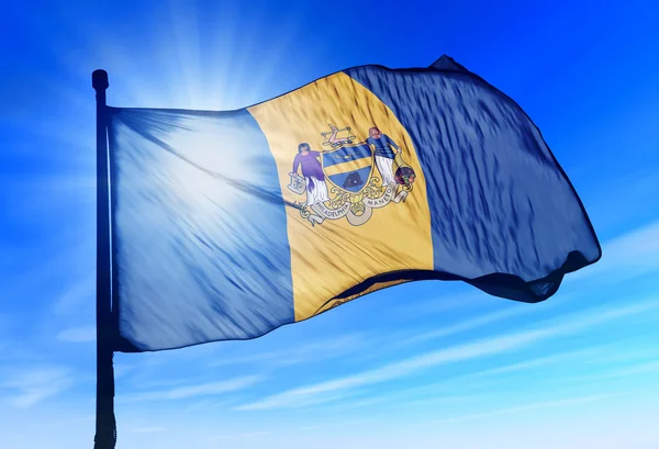 Filadelfia, Pensilvania (USA) bandera ondeando en el viento — Foto de Stock