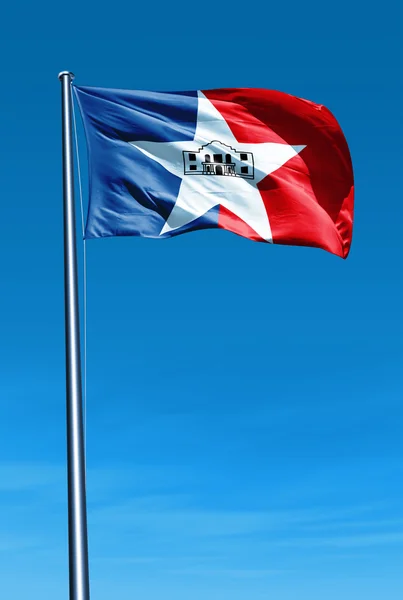 Drapeau de San Antonio (USA) agitant le vent — Photo