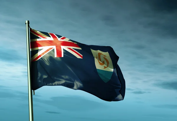 Anguillská vlajka mávala na vítr — Stock fotografie
