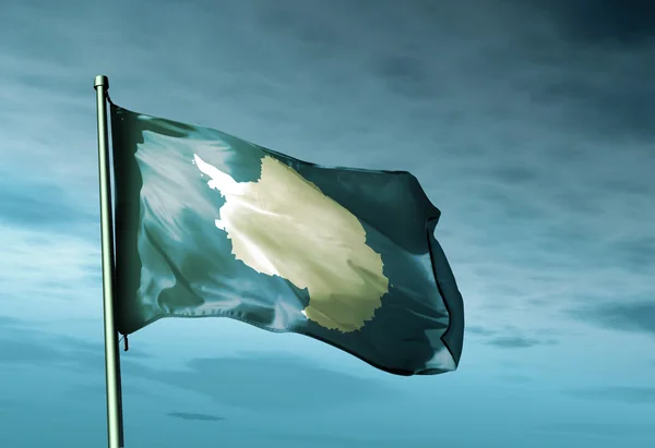 Antarktis flag vinker på vinden - Stock-foto