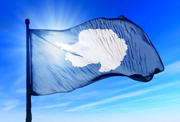 Antarctica flag waving on the wind — Stock Photo, Image