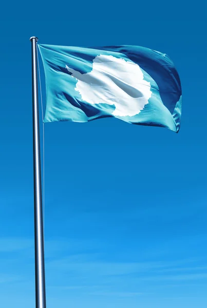 Antarctica flag waving on the wind — Stock Photo, Image