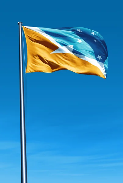 Bandiera della Provincia di Tierra del Fuego (ARGENTINA ) — Foto Stock
