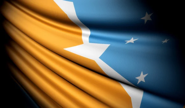 Flag of Tierra del Fuego Province (ARGENTINA) — Stock Photo, Image