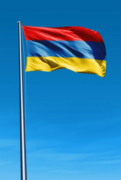 Armenia flag waving on the wind — Stock Photo, Image