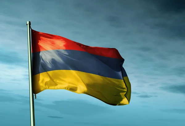 Armenia flag waving on the wind — Stock Photo, Image