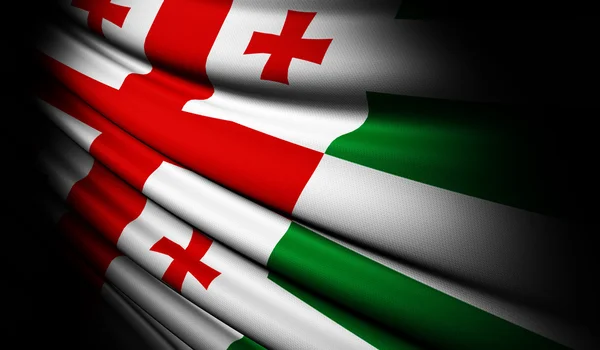 Abchazië vlag zwaaien op de wind — Stockfoto
