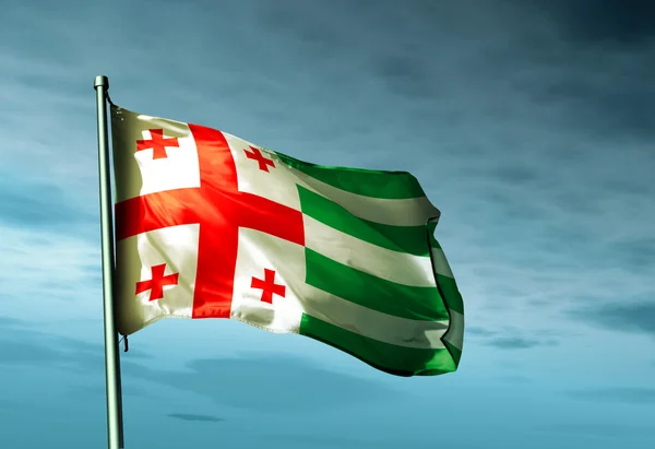 Bandeira da Abcásia acenando ao vento — Fotografia de Stock