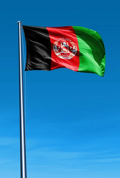 Afghanistan flag waving on the wind — Stock Photo, Image