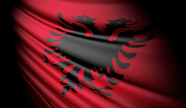 Flagga Albanien — Stockfoto