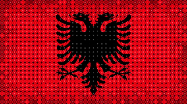 Прапор Албанії освітлення на світлодіодний дисплей — стокове фото