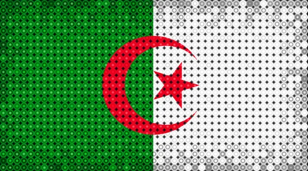 Flag of Algeria lighting on LED display — Stock Photo, Image
