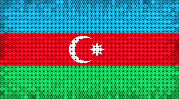 Azerbajdzsán világítás a led-kijelző zászlaja — Stock Fotó