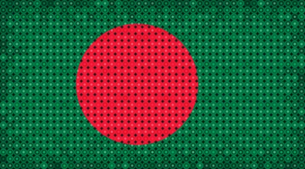 Flaga Bangladeszu oświetlenia na wyświetlacz led — Zdjęcie stockowe