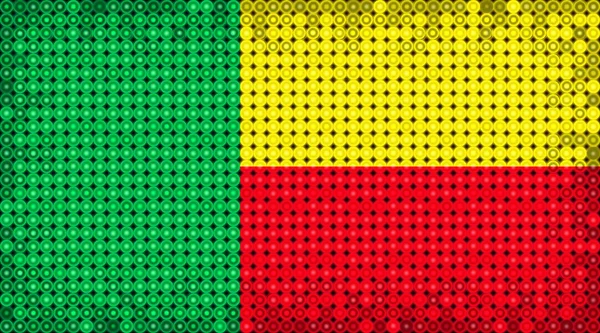 베냉 조명 led 디스플레이 국기 — 스톡 사진