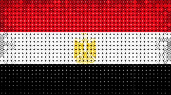 Illuminazione della bandiera egiziana sul display a LED — Foto Stock