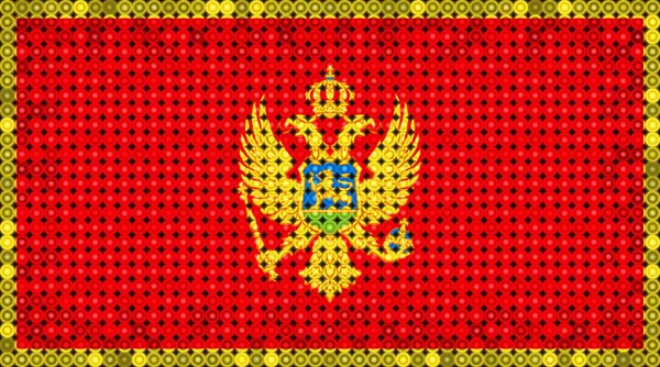 Vlajka Černé hory osvětlení led displej — Stock fotografie