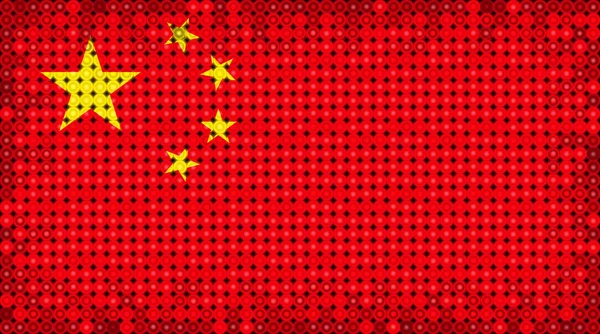 Vlag van china verlichting op led display — Stockfoto