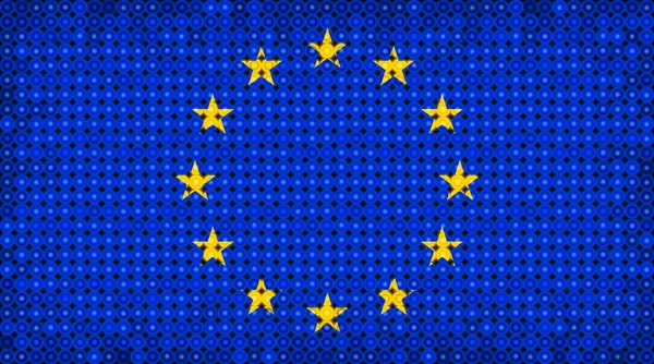 Bandeira da iluminação da União Europeia no display LED — Fotografia de Stock