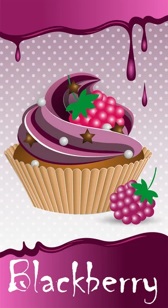 Gâteau de tasse mûre — Image vectorielle