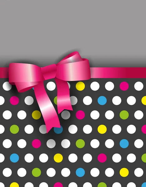 Polka dot roze lint op de grond — Stockvector