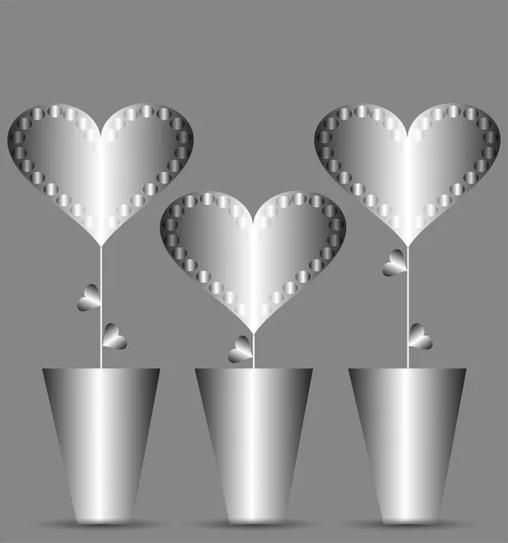 Pots coeurs — Image vectorielle