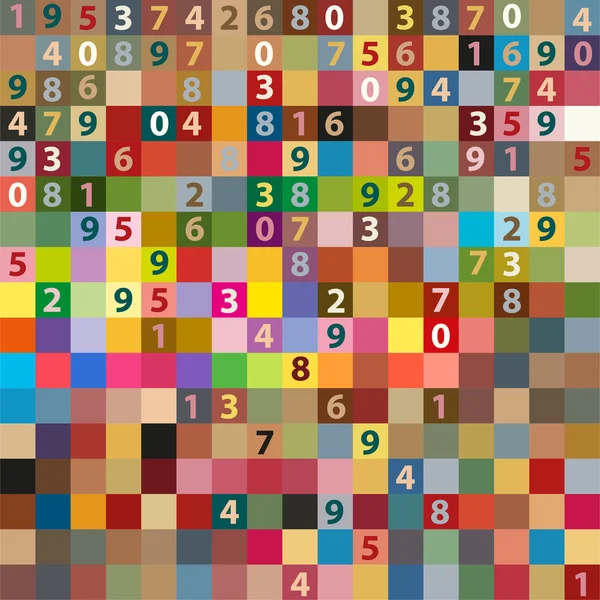 Αφηρημένα κολάζ από χρωματιστά νούμερα — Διανυσματικό Αρχείο