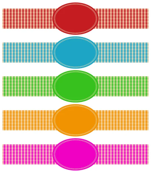 格子縞のパターン付きのラベル — ストックベクタ