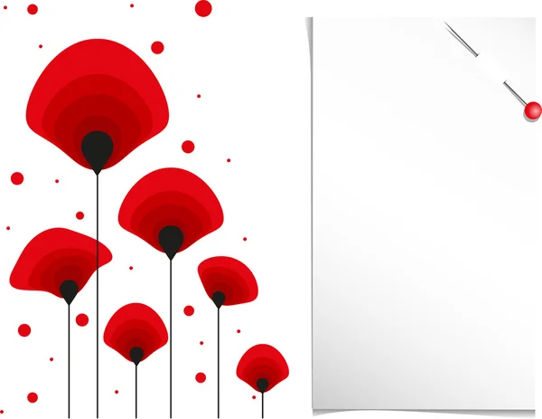 Abstract red poppy — Stock Vector