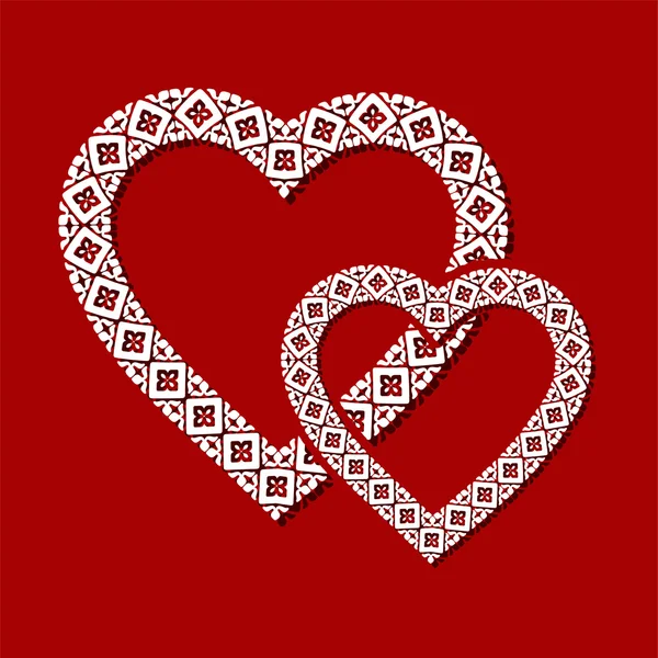 Marco del corazón ornamental — Vector de stock