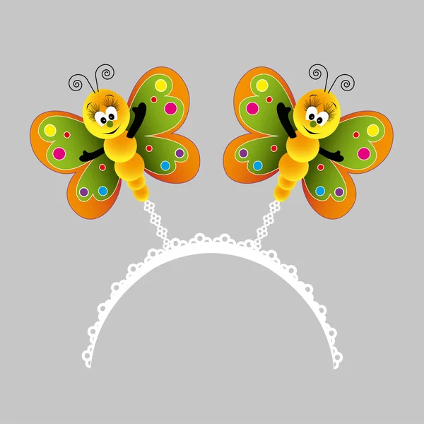 Cute butterfly crown — Stock Vector