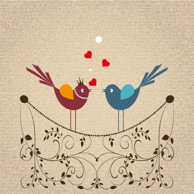sevimli çizgi kuşlar üzerinde vektör