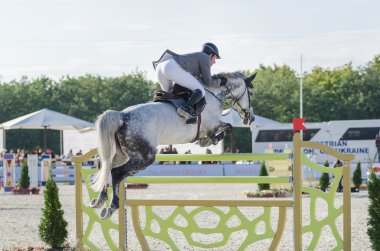 Donetsk, Ukrayna - 07 Eylül: Alman binici ludger beerbaum, 5 Uluslararası atlama turnuva donbass tur 2013 csi5
