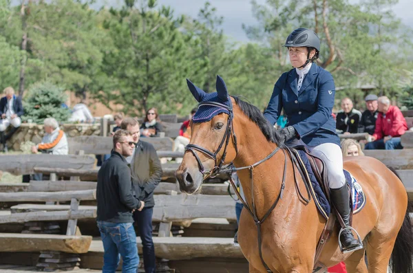 Donetsk Ukraine September Russian Rider Natalia Simonia 5Th International Show — Stock Photo, Image