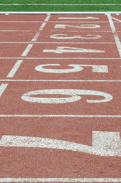 7 bir'den numaralandırma Stadı nda kırmızı koşu bandı