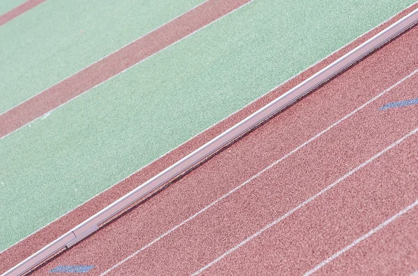 Leichtathletikstadion. die Aufteilung der verschiedenen Bereiche und Laufbänder. — Stockfoto