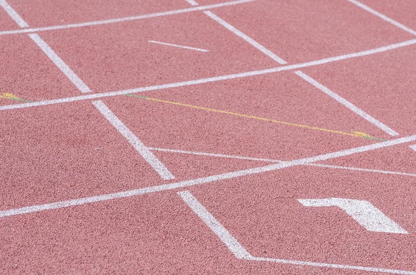 Il markup sulla pista di atletica e lo stadio di campo . — Foto Stock