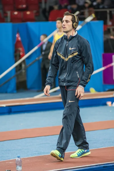 Doněck, Ukrajina - 15 února: Renaud Lavillenie - olympijské cham — Stock fotografie