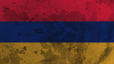 Eski duvar dokusunda Ermenistan Bayrağı