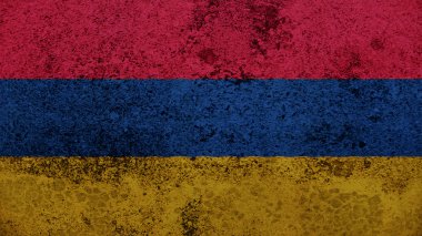 Eski duvar dokusunda Ermenistan Bayrağı