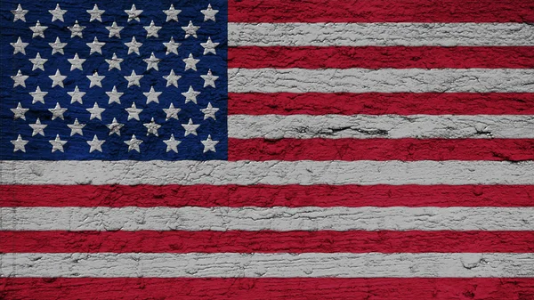 États-Unis Drapeau sur la texture du mur — Photo