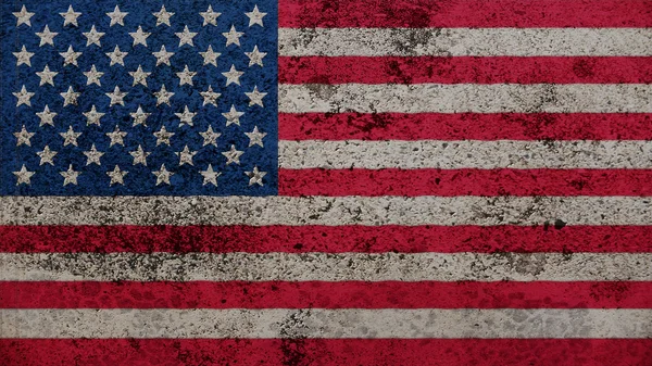 Флаг США на стене текстуры — стоковое фото