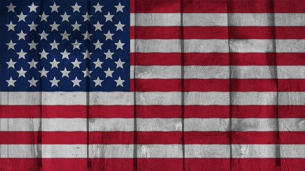 United States Flag on the wood texture — Stock Photo, Image