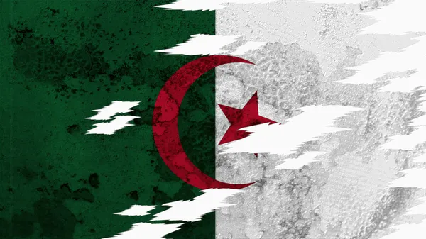 Algeria flag lacerate texture — Stock Photo, Image