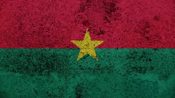 Burkina Faso Bandiera sulla vecchia trama della parete — Foto Stock