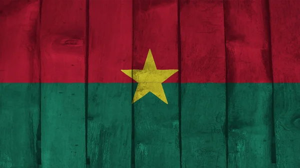 Burkina Faso Bandiera sulla texture del legno — Foto Stock