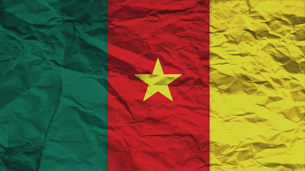 Kamerun flaga Tekstura papieru z szwem — Zdjęcie stockowe
