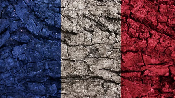 Francie vlajka hrubé textury — Stock fotografie
